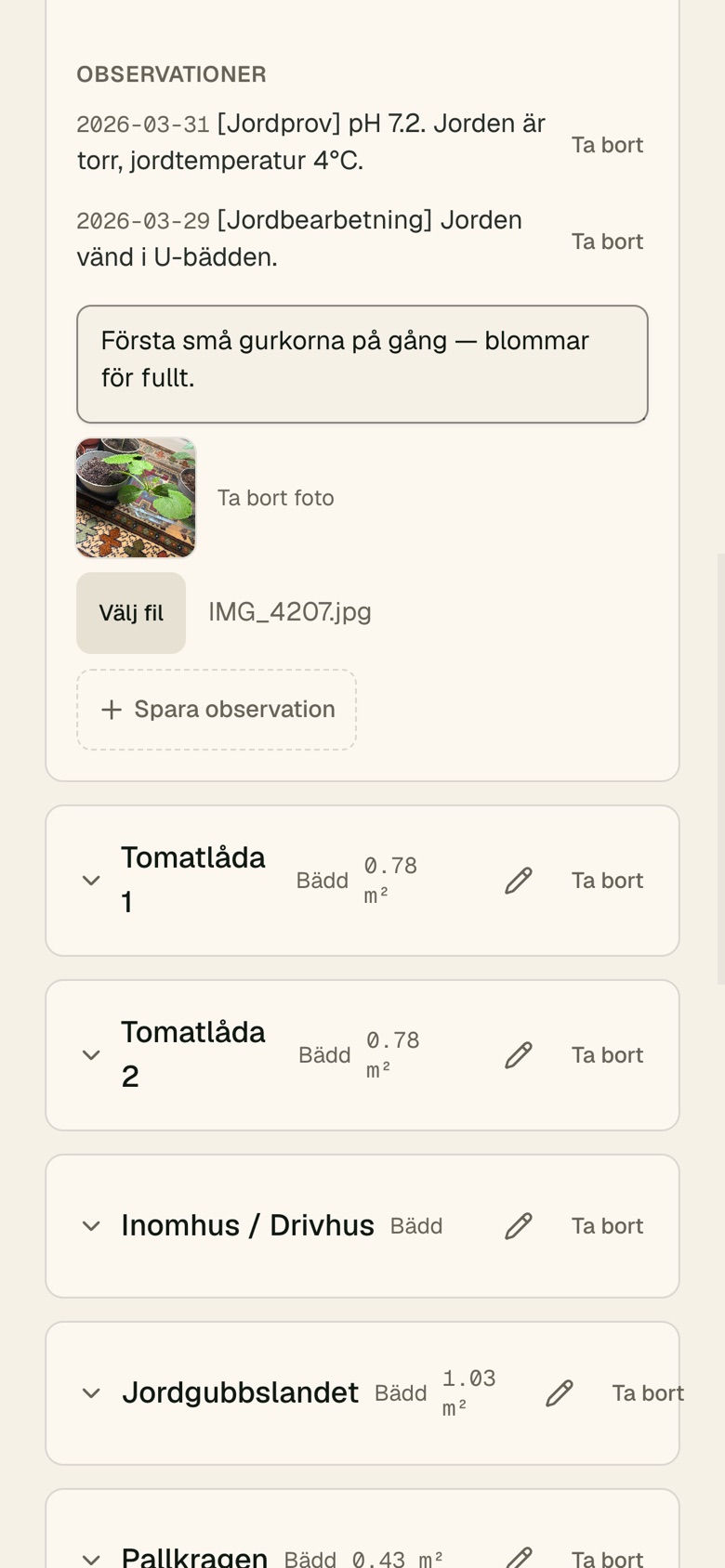 Spara en observation med ett bifogat foto