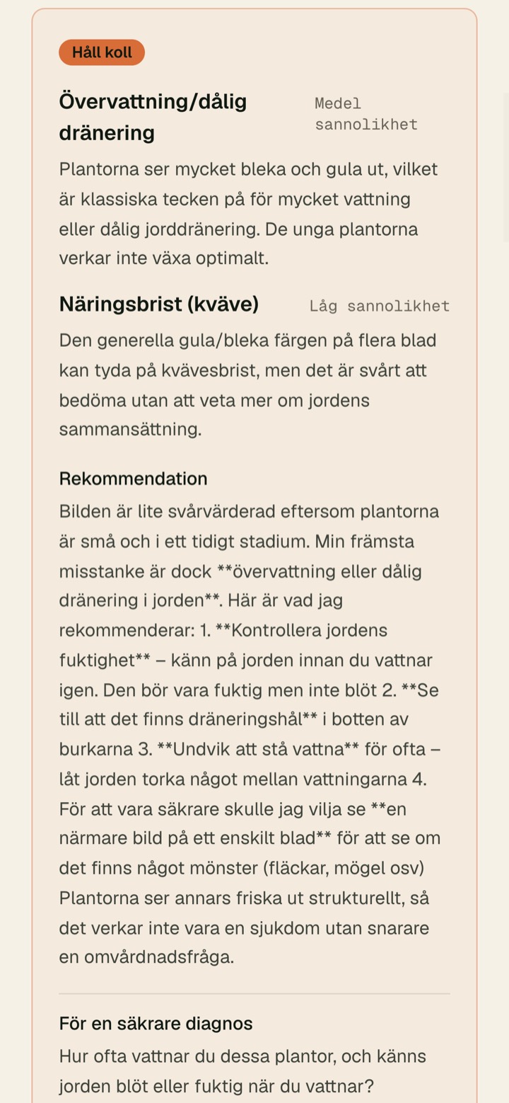 Resultat från växthjälpen